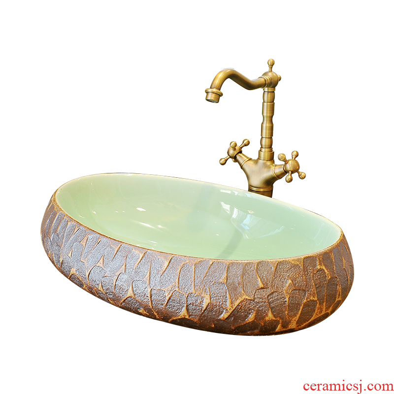 Lavatory art ceramic european-style oblong toilet stage basin basin sink basin on stage