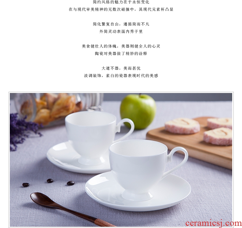 Jingdezhen european-style bone porcelain white ceramic cup afternoon tea set creative household soft outfit coffee cups and saucers send the spoon