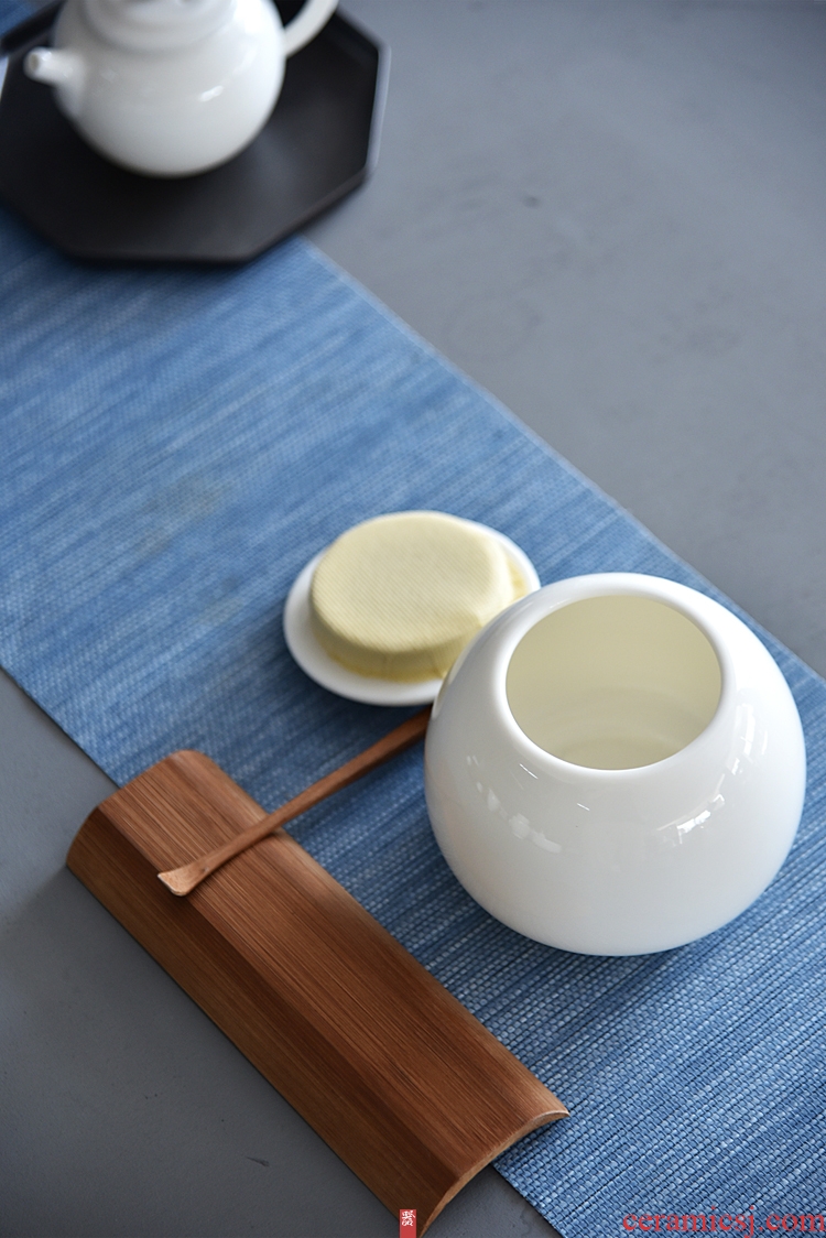 Hong bo acura white porcelain tea pot ceramic seal high white porcelain piggy bank size red POTS and POTS