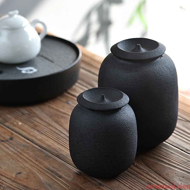 Chen xiang sealed ceramic tea caddy box travel warehouse storage tank pu 'er tea pot receives large tea restoring ancient ways