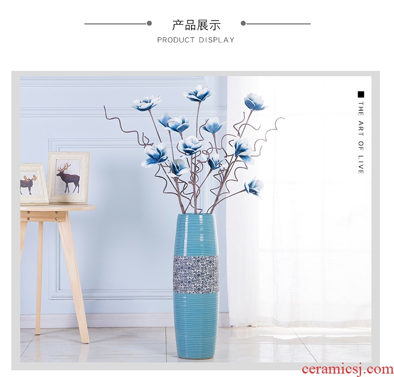 The minister ceramic yulan simulation flowers sitting room place decorative flowers blue dry flower bouquets of flowers simulation