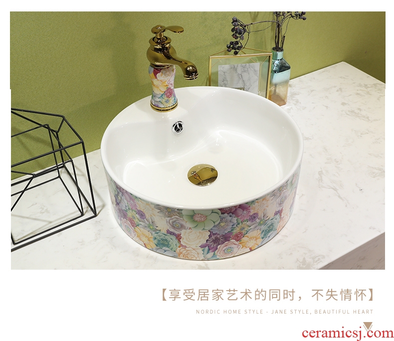 Rural art stage basin square ceramic lavatory artical basin bathroom basin on the sink