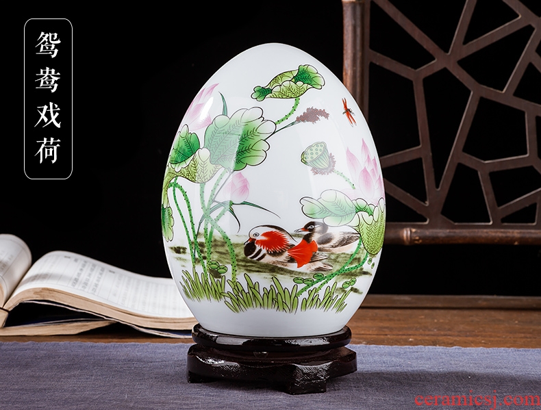 Jingdezhen ceramics vase of contemporary and contracted home sitting room handicraft wine creative egg ornament furnishing articles