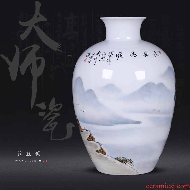 Jingdezhen ceramics hand-painted vases furnishing articles sitting room of new Chinese style flower arranging Nordic home wine decorative arts and crafts
