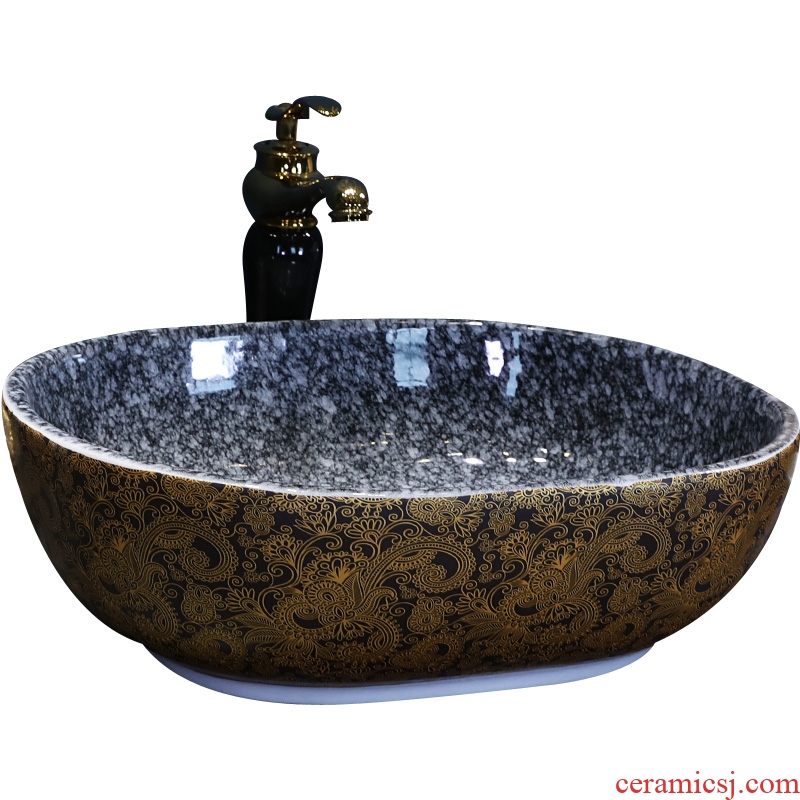 On the ceramic art basin sink basin of ellipse toilet wash gargle lavatory sink contracted household