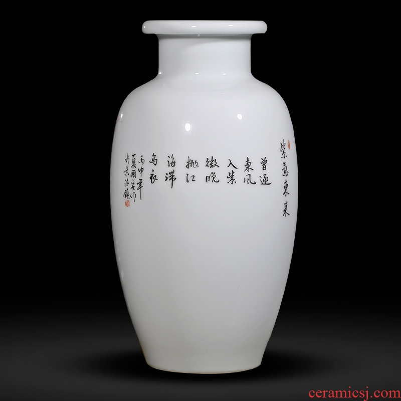 Famous master of jingdezhen ceramics hand-painted enamel vase sabingga sukdun dergici jimbi Chinese sitting room adornment is placed