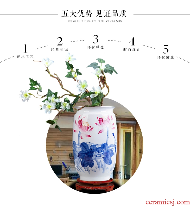 Jingdezhen ceramics hand-painted color bucket vase wine porch home decoration sitting room TV ark furnishing articles