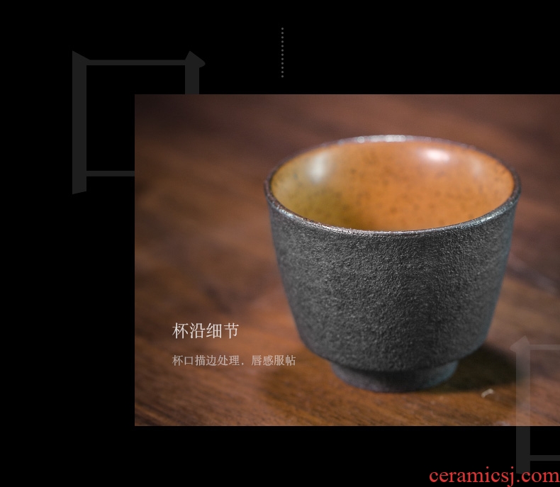 # and retro bell sample tea cup coarse pottery ceramic large capacity cup tea cup kung fu tea cups