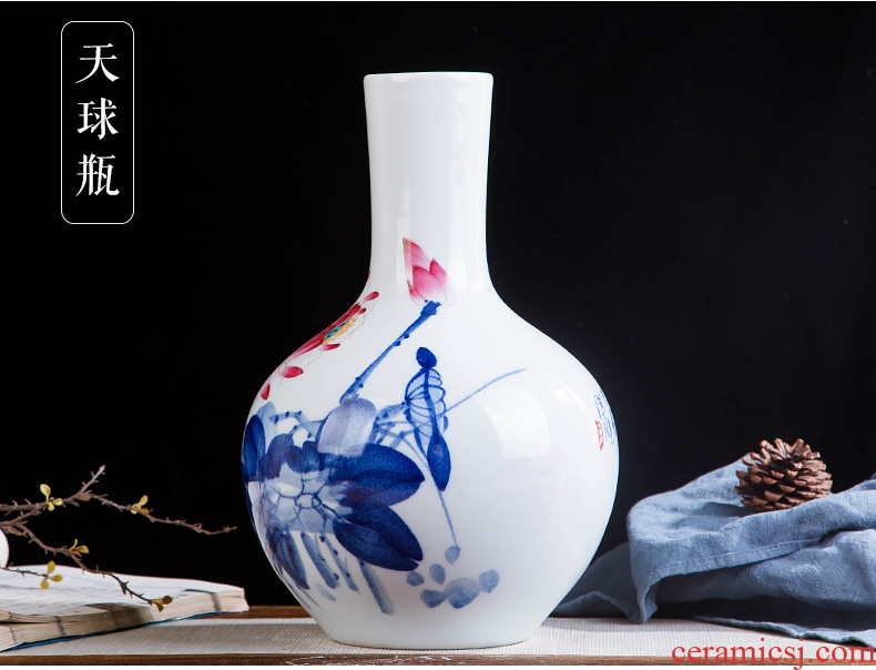 Jingdezhen ceramics hand-painted color bucket vase wine porch home decoration sitting room TV ark furnishing articles