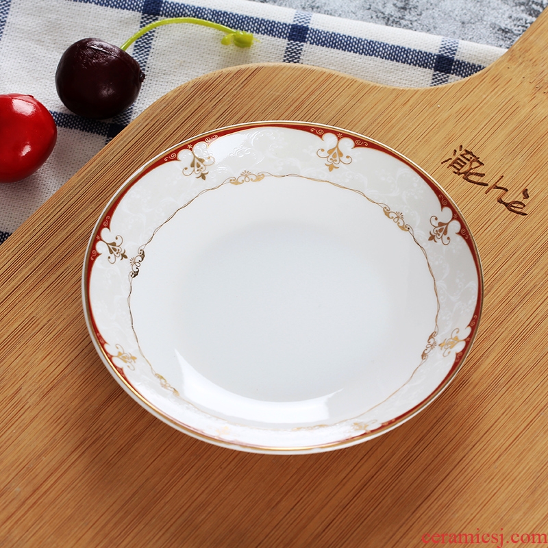 Jingdezhen ceramic flavour dish household creative little dish dish vinegar sauce dish snacks disc 4 inches round food dishes