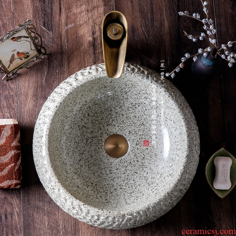 The stage basin of jingdezhen ceramic lavabo circular basin of Chinese style art personality household hotel toilet lavatory