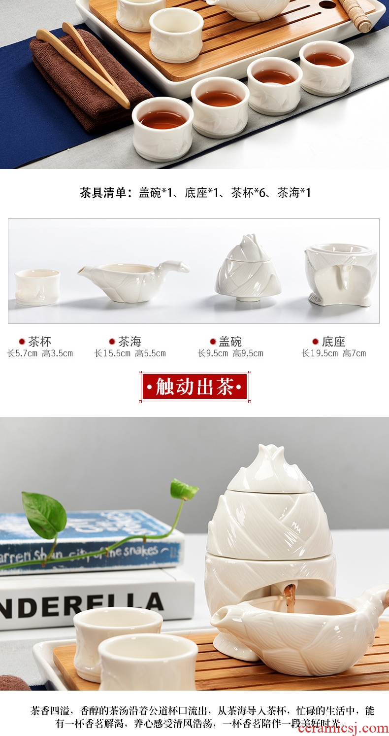 Dry tea tray household porcelain ceramic god kung fu tea set contracted mini teapot tea cups Japanese tea ceremony