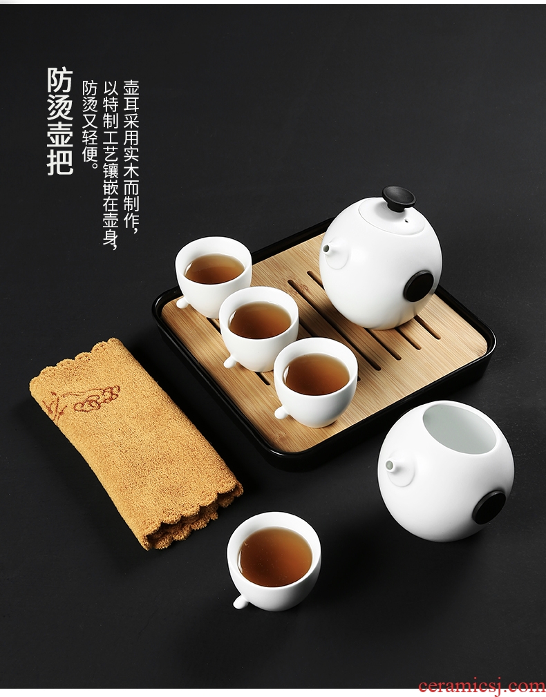 Yipin # $ceramic cups teapot tea towel kung fu tea sets the whole household contracted portable tea set