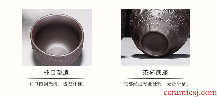 Four-walled yard lazy half automatic tea set violet arenaceous success stone mill ceramic teapot teacup contracted