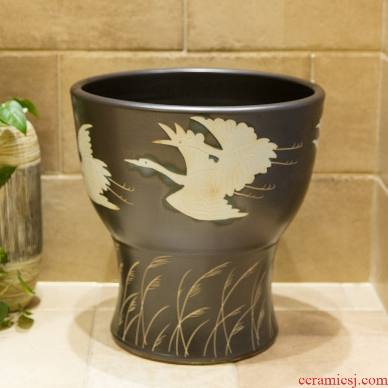 Toilet is ceramic art basin mop mop pool pool one-piece mop pool mop pool 40 cm conjoined white swan