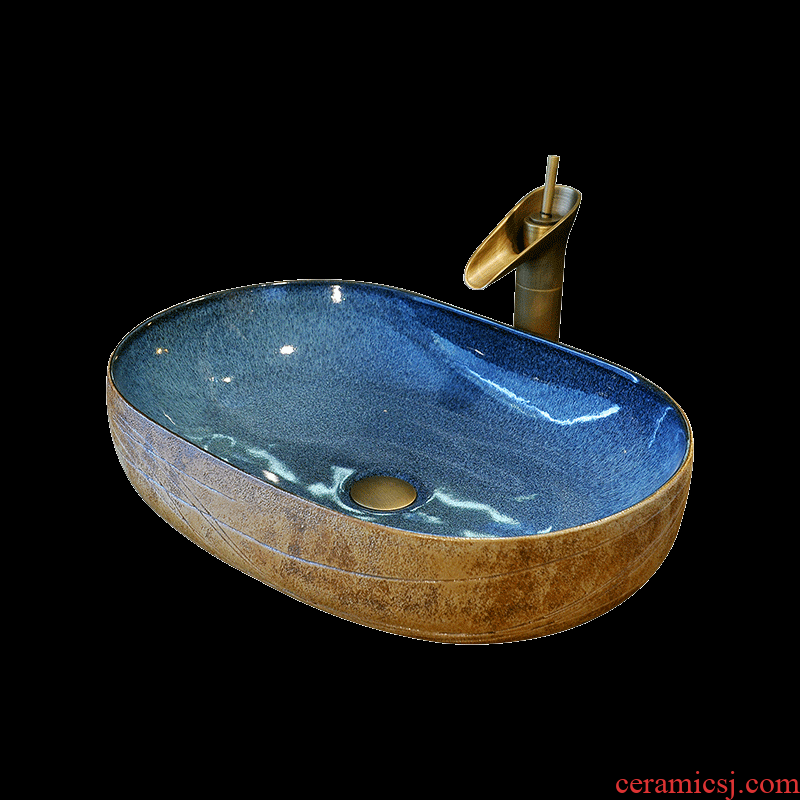 Basin ceramic art basin of oval table Europe type restoring ancient ways more basin basin lavatory toilet hand basin