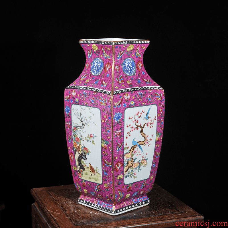 Emperor Po already jingdezhen ceramic antique vase of flowers and birds kiln furnishing articles housewarming flower arranging European crafts sitting room