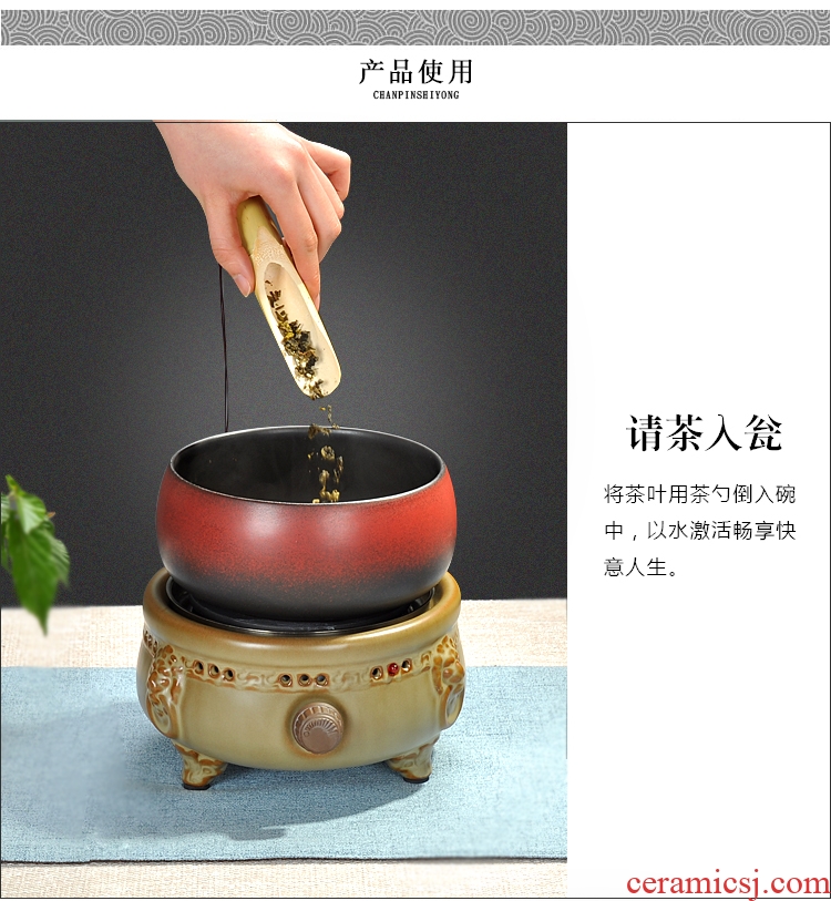 St hidden ceramic bowl with warm tea cooked pu 'er tea is black and white tea points multi-function teapot kung fu tea accessories