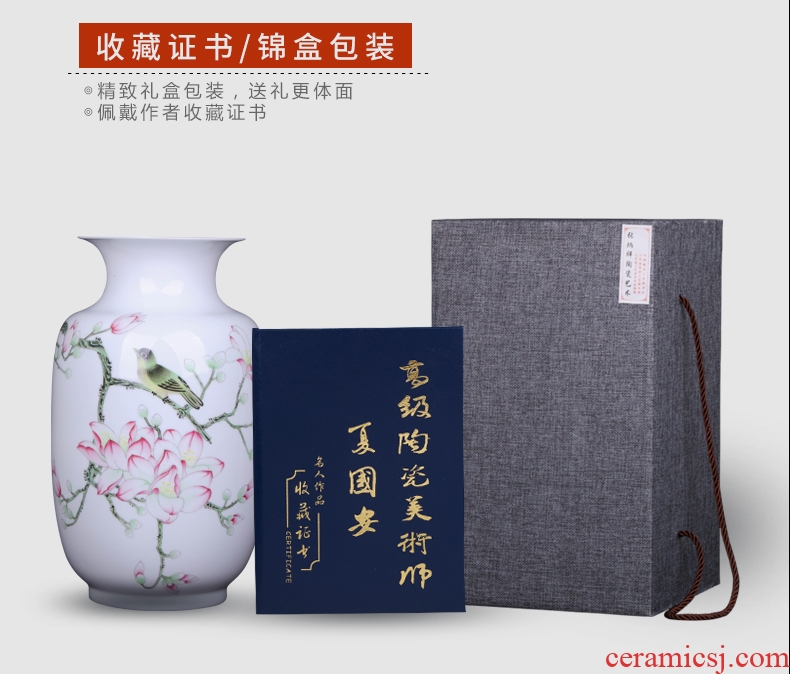 Jingdezhen ceramic contemporary and contracted pure hand-painted vases, decorative furnishing articles sitting room porch flower arranging porcelain arts and crafts