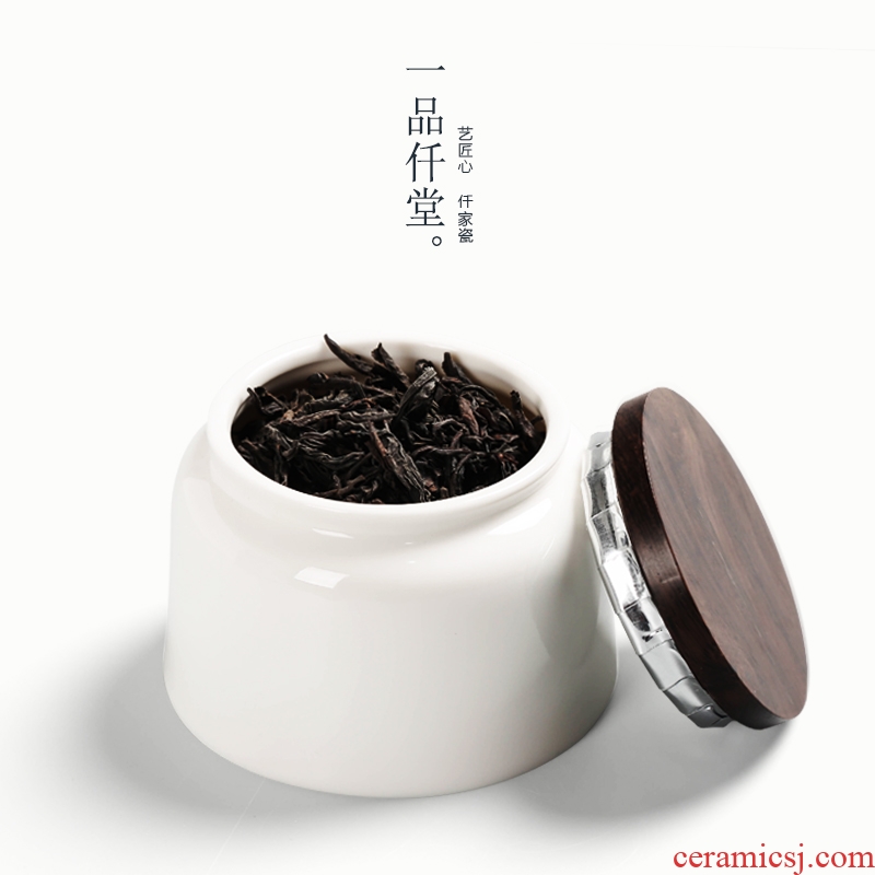 Yipin thousand jade hall dehua porcelain tea pot ceramic small storage jar airtight white porcelain jar POTS of tea boxes