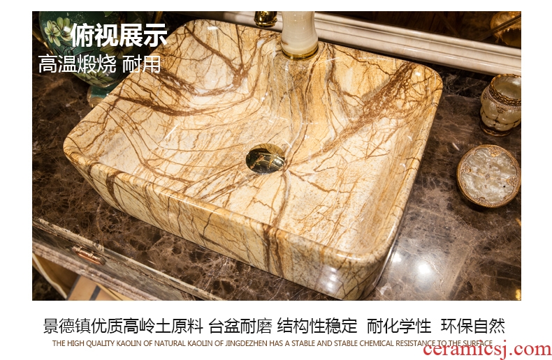 Koh larn, neat square stage basin ceramic lavabo that defend bath lavatory the basin that wash a face art basin marbled