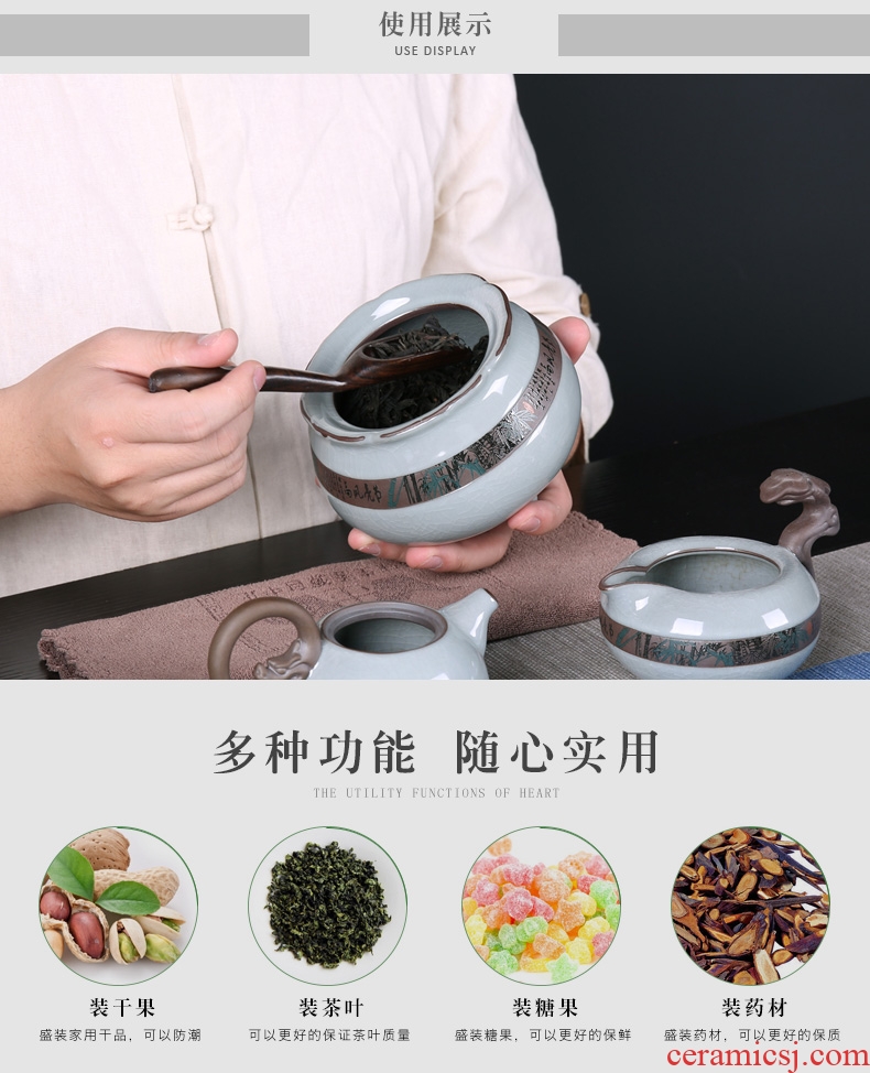 Thyme tang Japanese brother open piece of ceramic kiln kung fu tea tea pu-erh tea and tea caddy savings seal pot