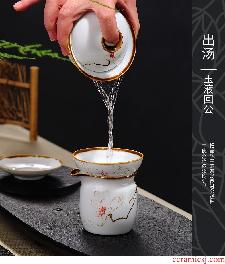 Drink to jingdezhen size tureen single white porcelain cups thin foetus tea bowl three glass ceramic kung fu tea set