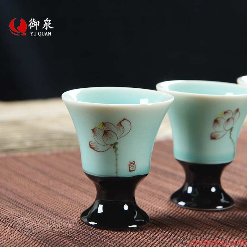 Imperial springs of jun porcelain wine suits ceramic household wine liquor cup archaize points hip flask method of small wine goblet