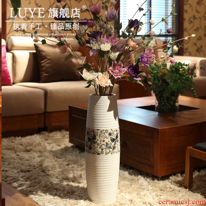 Big sitting room ground ceramic vase American household adornment high dry flower arranging flowers is placed large porcelain restoring ancient ways