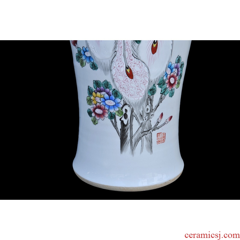 Jingdezhen ceramic vases, antique hand-painted pastel kam tong rich goddess of mercy bottle of large vases, decorative furnishing articles