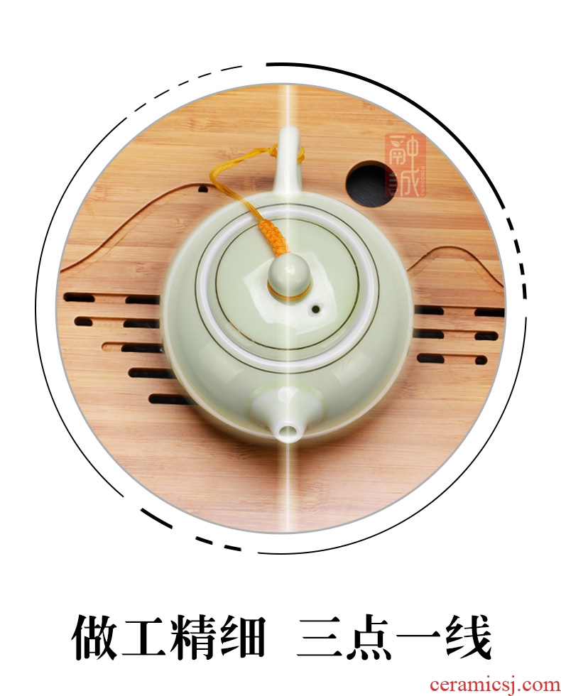 Celadon pot large heat-resistant ceramic teapot kung fu tea tea set household longquan celadon, xi shi pot