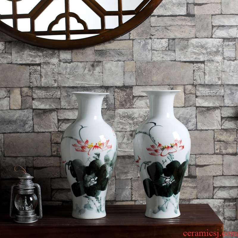 Jingdezhen ceramics by hand the glass vase furnishing articles dried flower arranging flowers sitting room lucky bamboo home home decorations