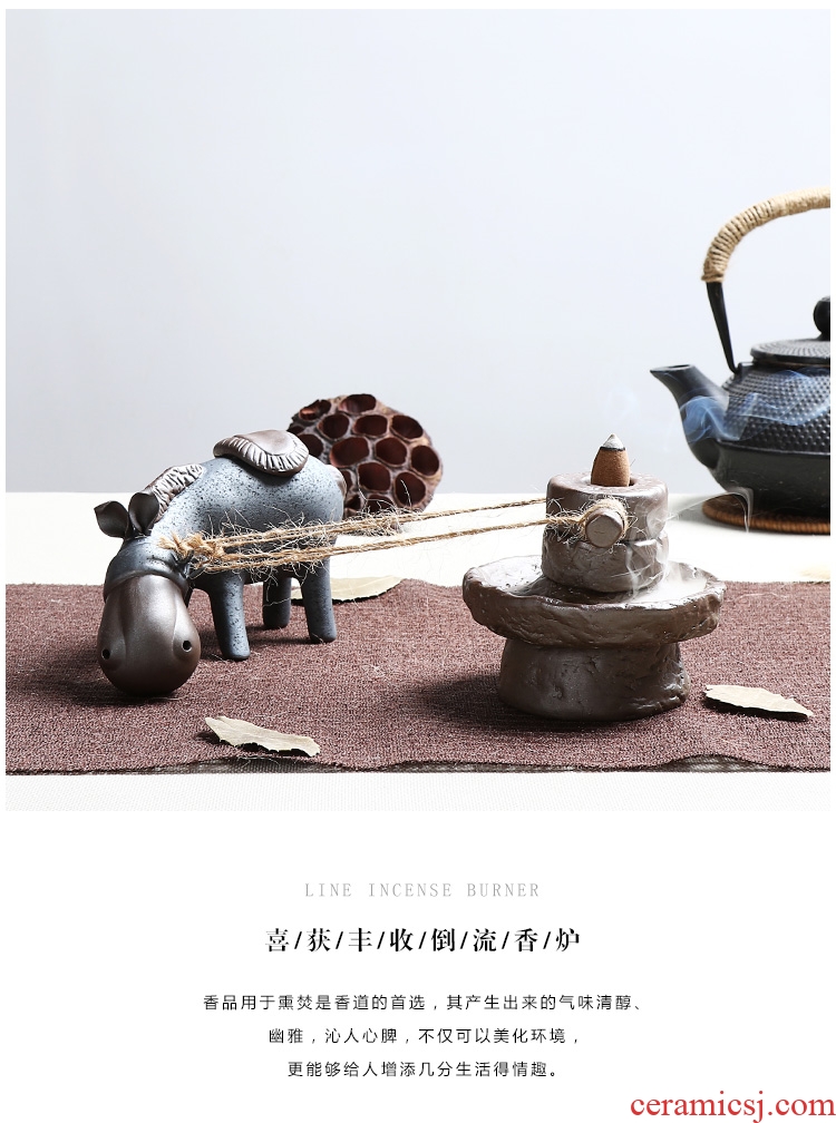 Chen xiang personality back incense back present donkey fair creative home furnishing articles the censer ceramic arts and crafts