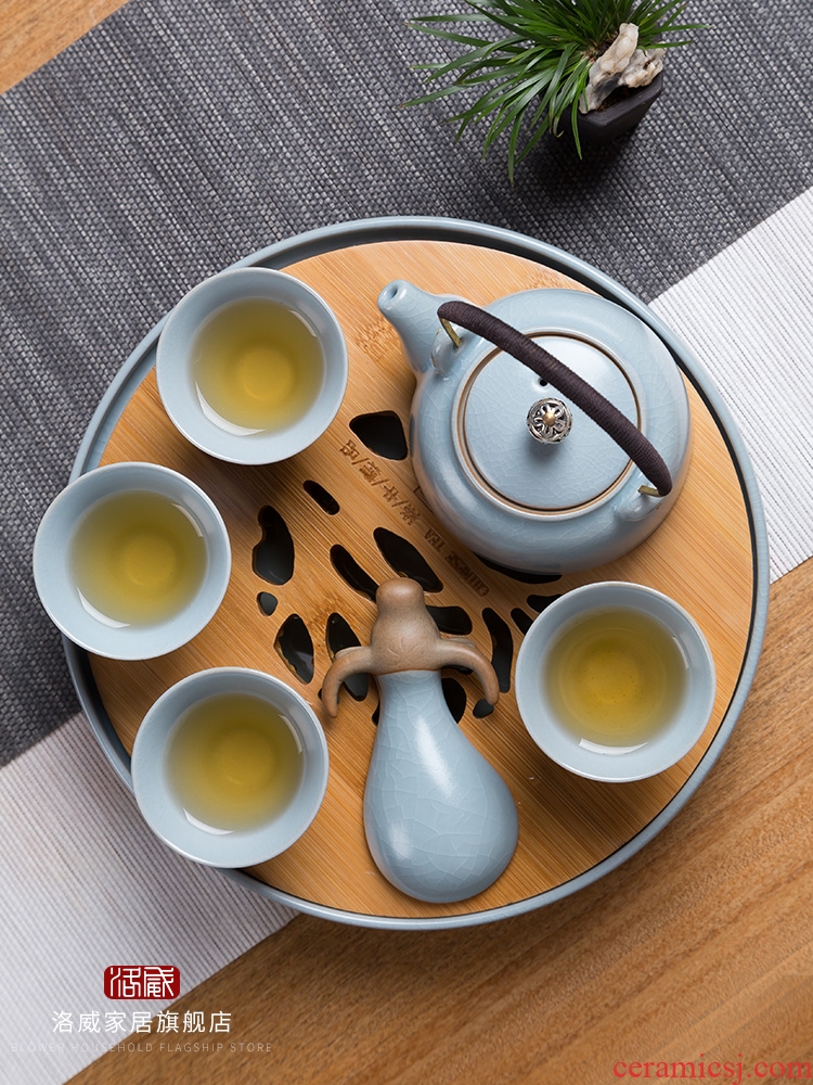 Portable travel tea set your kiln kung fu suit household contracted and contemporary jingdezhen ceramics cup teapot tea tray