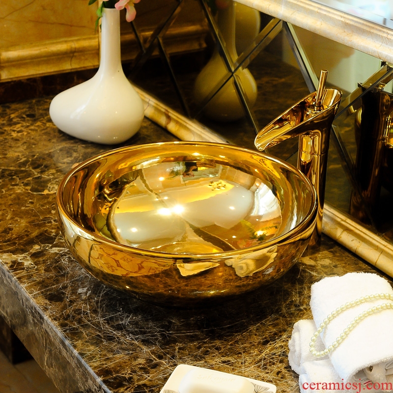 Spring rain jingdezhen ceramic round wei yu the stage basin of continental lavatory basin sink art on stage