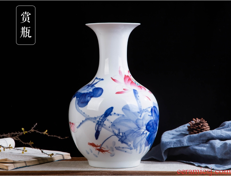 Jingdezhen ceramics hand-painted color bucket vase wine porch home decoration sitting room TV ark furnishing articles