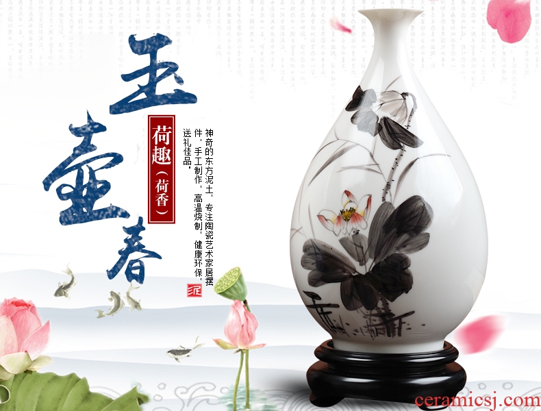 Oriental soil dehua white porcelain hand-painted vases furnishing articles creative ceramic sitting room adornment okho spring/3