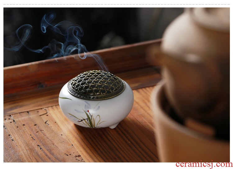Hong bo acura censer ceramic sitting room place tea set sandalwood incense bedroom joss stick plate censer smoked incense burner