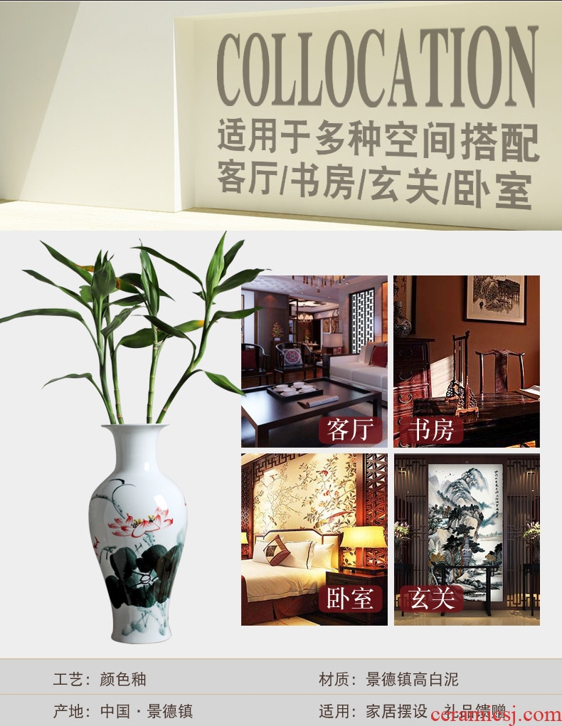 Jingdezhen ceramics by hand the glass vase furnishing articles dried flower arranging flowers sitting room lucky bamboo home home decorations