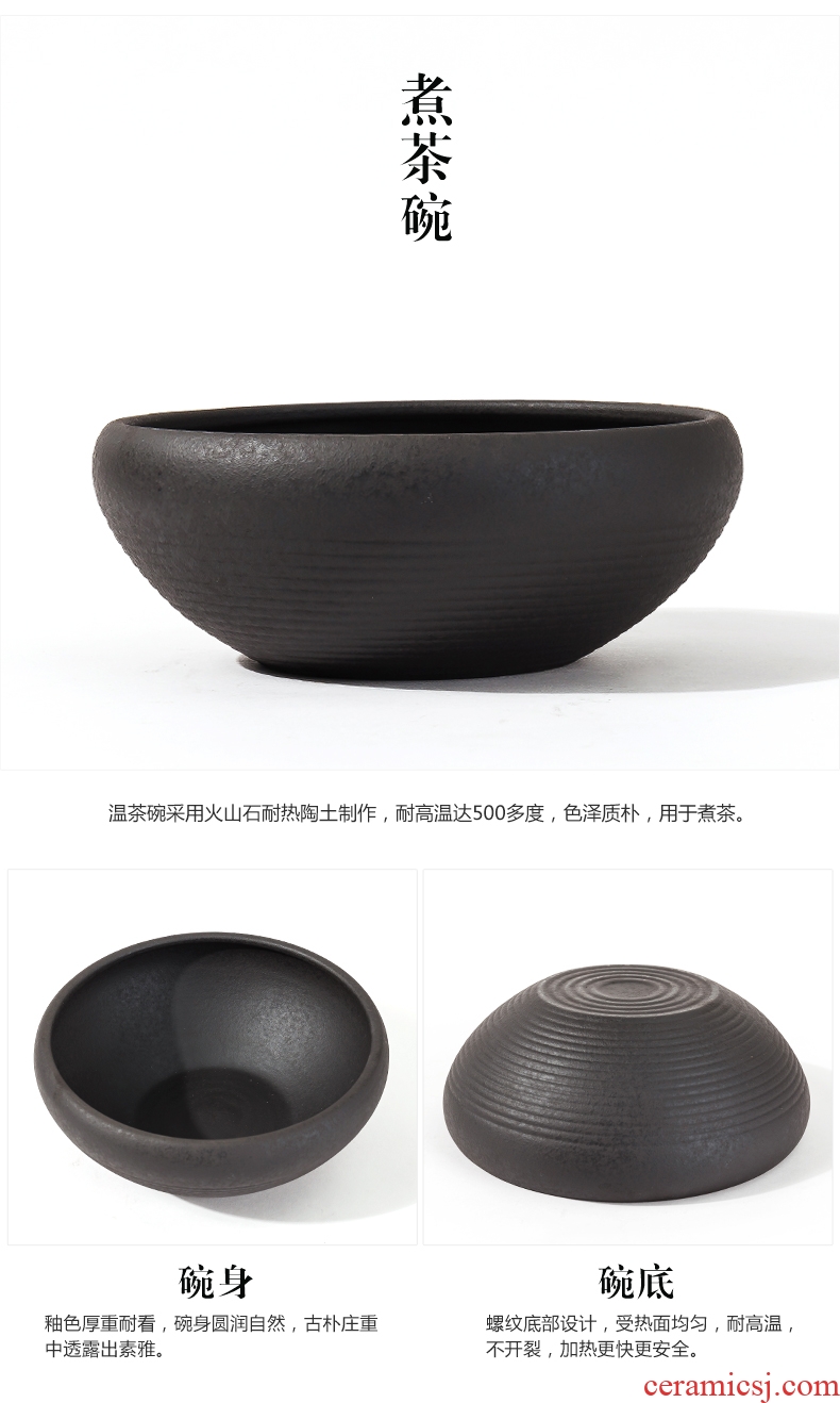 Bin DE lava-rock electric cook kung fu tea exchanger with the ceramics TaoLu household black tea pu-erh tea temperature curing pot bowl suit