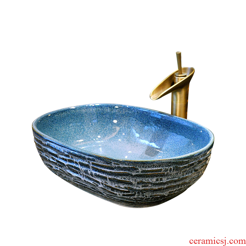 The stage basin ceramic art rectangle household lavatory basin European Mediterranean basin toilet lavabo