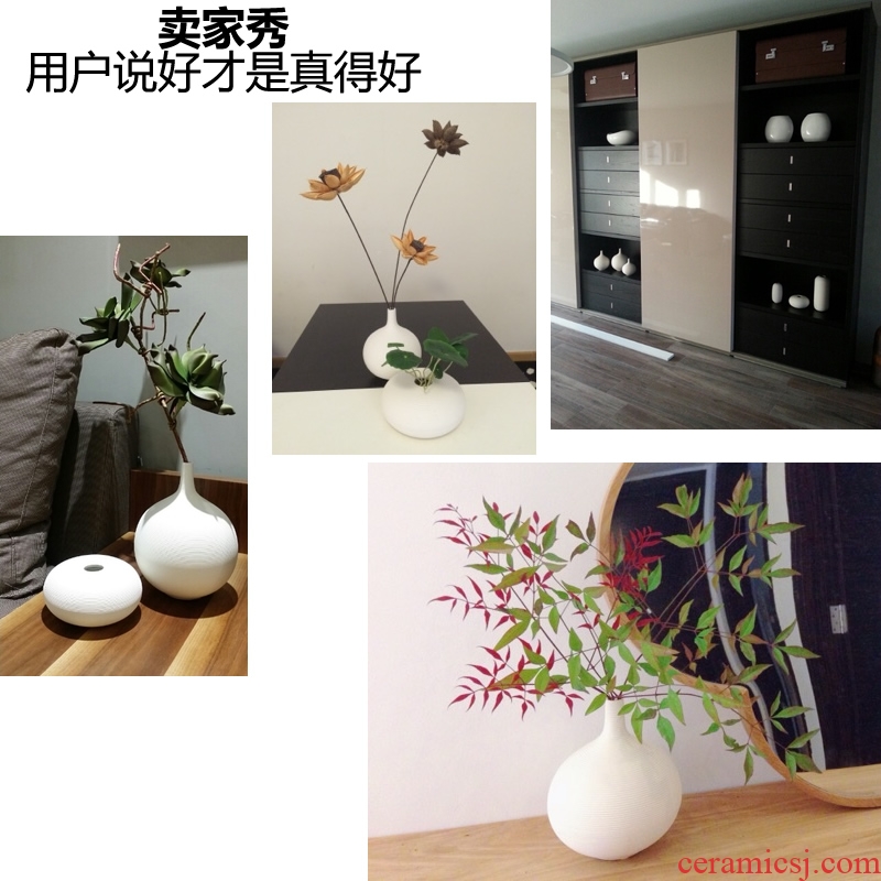 Contemporary and contracted fashion ceramic vase furnishing articles sitting room white jingdezhen home decoration crafts arranging flowers