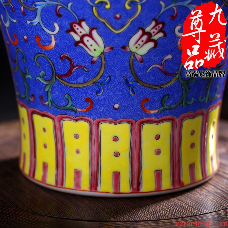 Jingdezhen ceramics vase imitation qing qianlong pastel cui to branch grain mei bottle home decoration crafts