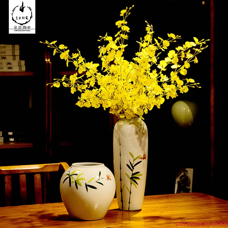 Contemporary and contracted fashion creative furnishing articles be born the sitting room of jingdezhen ceramics dried flower vase household decorations