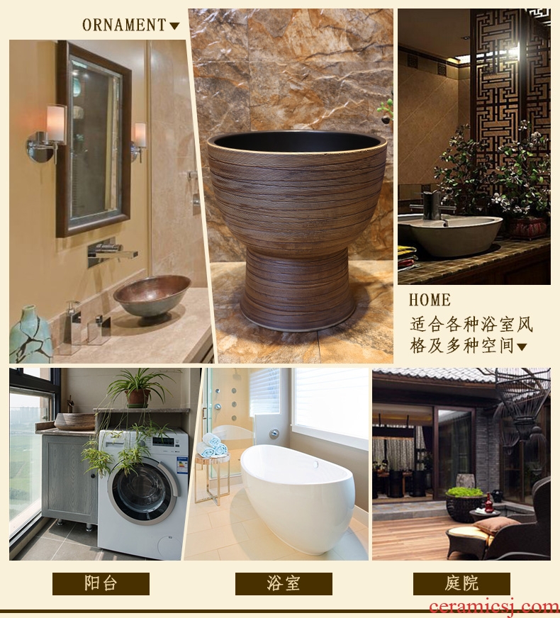 JingWei Europe type restoring ancient ways mop pool ceramic toilet mop pool large balcony household washing mop pool thickening