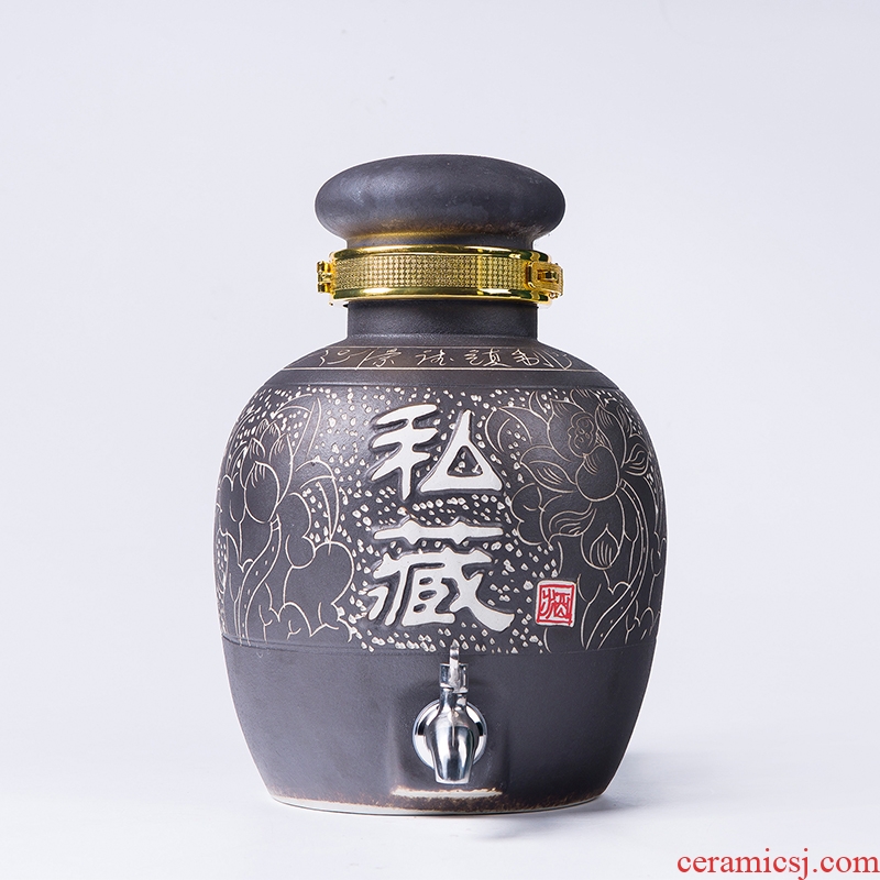 Ceramic household bubble it sealed bottle wine jar 10 jins 20 jins liquor jugs of jingdezhen earthenware bubble hip flask