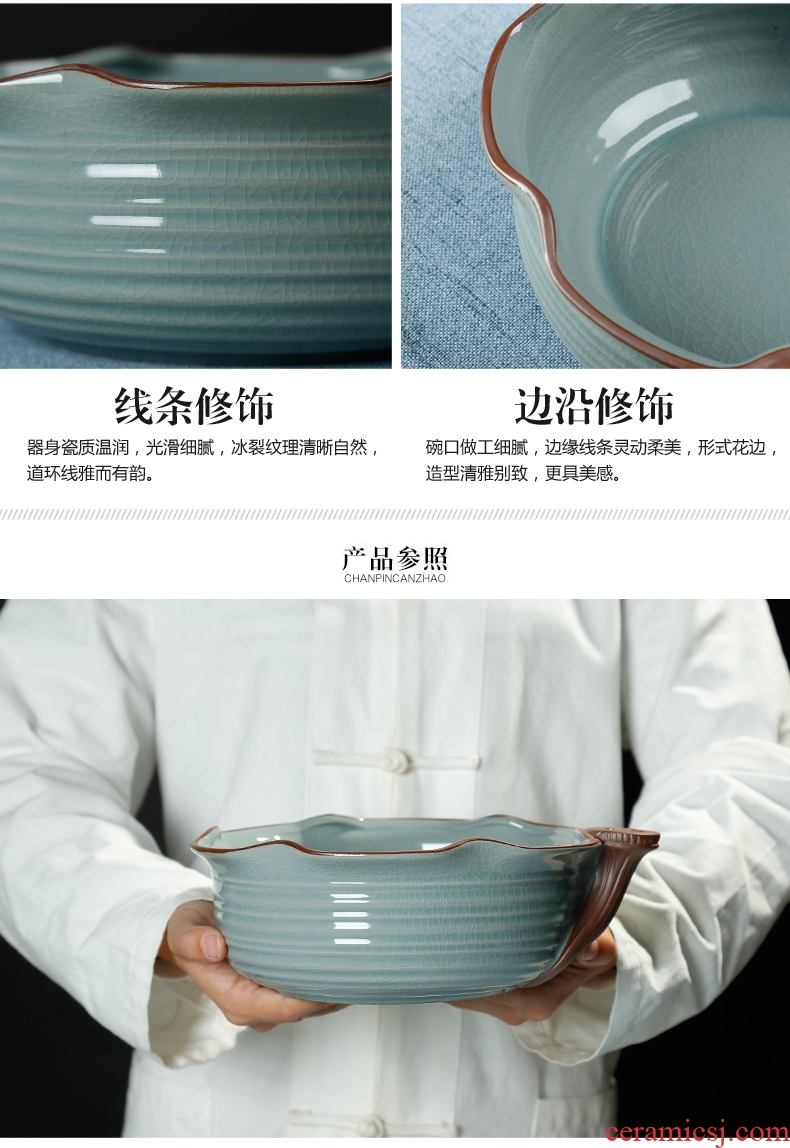 Bin, large ceramic tea wash your writing brush washer creative tea accessories kung fu tea cups copy elder brother kiln is when a flower pot