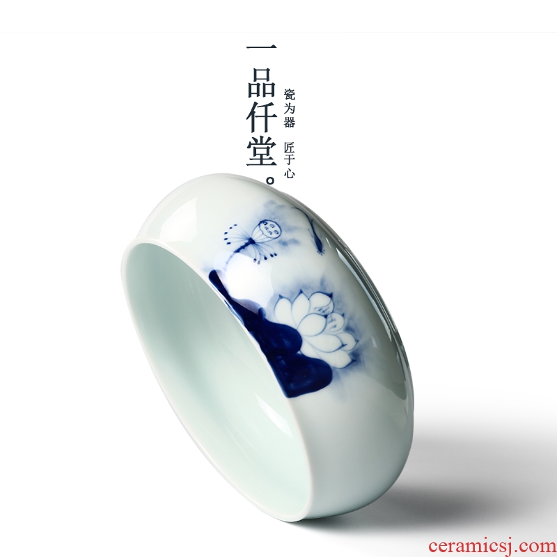 Yipin # $ceramic tea to wash hand draw large celadon water jar wash bowl cup wash kung fu tea tea accessories