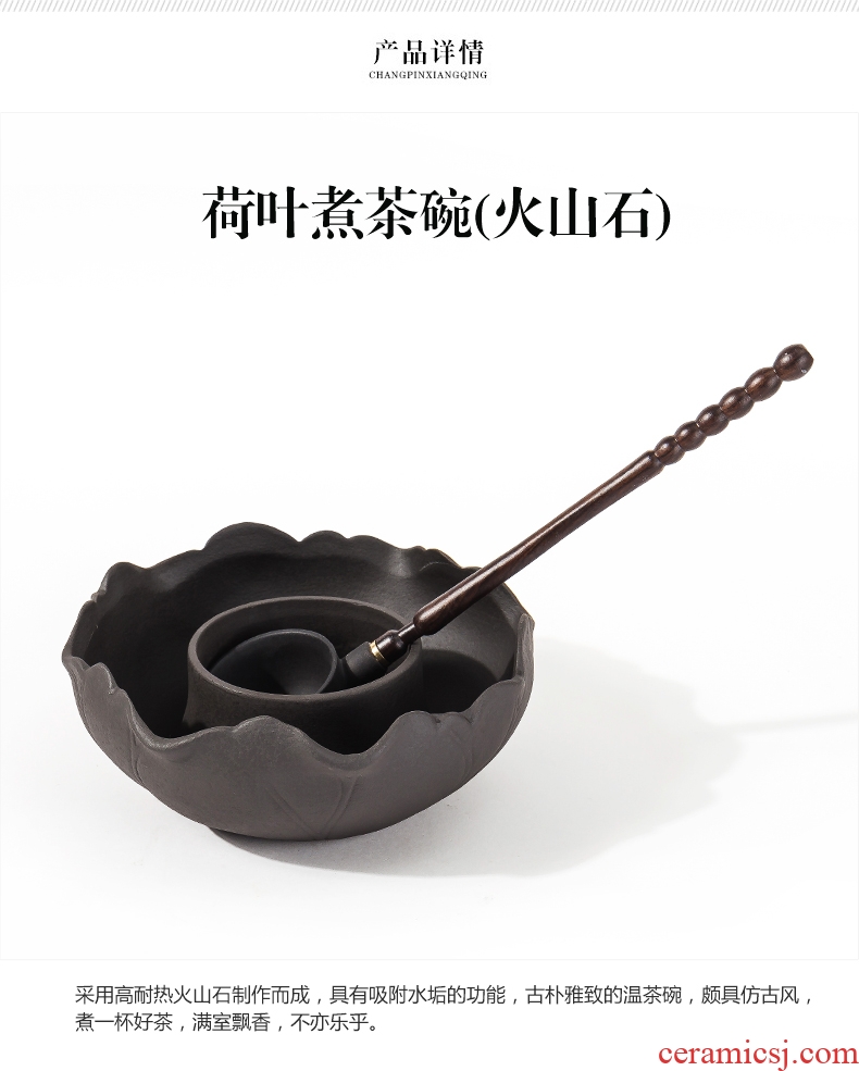 Bin DE lava-rock electric cook kung fu tea exchanger with the ceramics TaoLu household black tea pu-erh tea temperature curing pot bowl suit