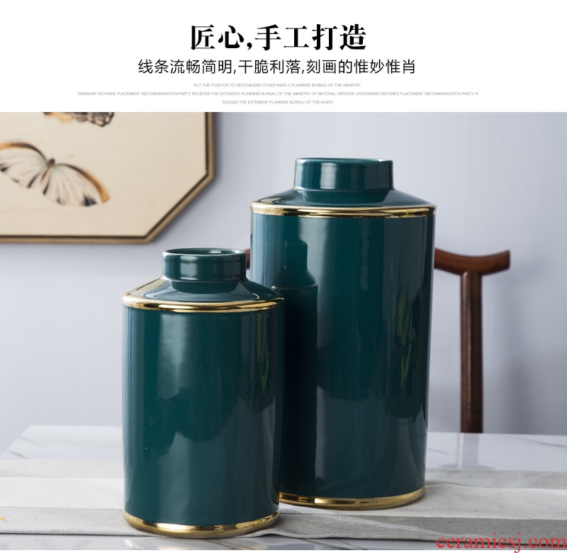Jingdezhen ceramic vase furnishing articles sitting room european-style contracted Nordic style dry flower arranging flowers household soft adornment